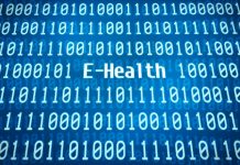 Binary Code With The Word E Health In The Center