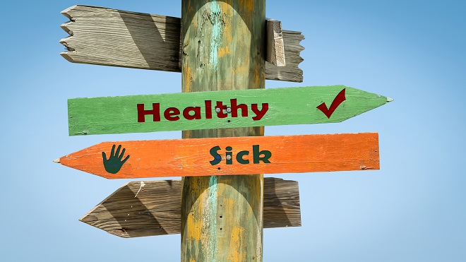 Street Sign Healthy Versus Sick
