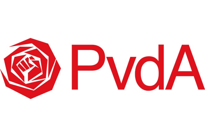 Pvda Logo Liggend Rood Rgb