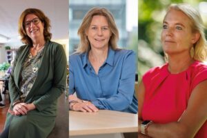 Van links naar rechts: bestuurder Miriam Haagh, Ellen Maat en Chantal Beks. Foto: Florence,, Paul Tolenaar