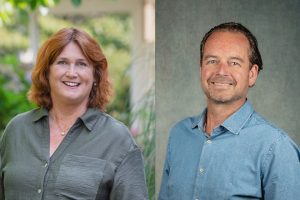 Op de foto Aveleijn-bestuursvoorzitter Susanne Bentvelsen en manager Edward van Nielen over duurzame zorg